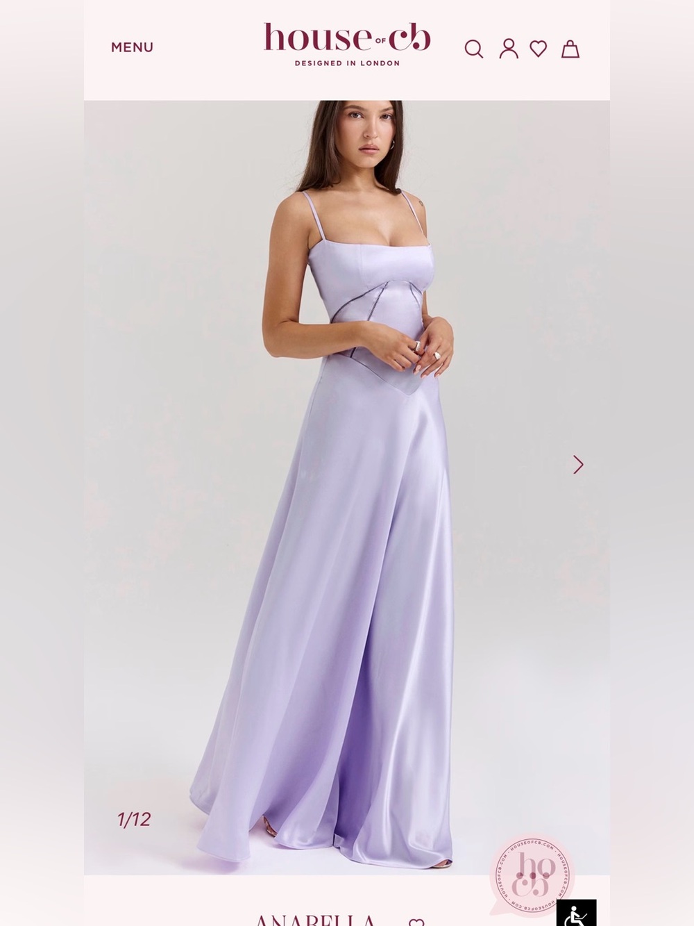 House of CB Anabella Orchid maxi dress Gown M